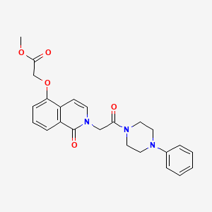 molecular formula C24H25N3O5 B3013275 Methyl 2-[1-oxo-2-[2-oxo-2-(4-phenylpiperazin-1-yl)ethyl]isoquinolin-5-yl]oxyacetate CAS No. 868224-83-3