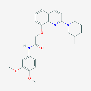N-(3,4-dimethoxyphenyl)-2-((2-(3-methylpiperidin-1-yl)quinolin-8-yl)oxy)acetamide