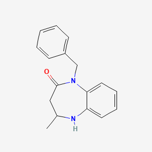 molecular formula C17H18N2O B3013278 1-benzyl-4-methyl-2,3,4,5-tetrahydro-1H-1,5-benzodiazepin-2-one CAS No. 174337-50-9