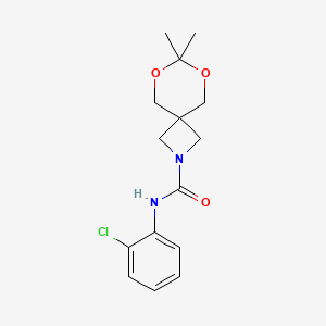 molecular formula C15H19ClN2O3 B3013281 N-(2-chlorophenyl)-7,7-dimethyl-6,8-dioxa-2-azaspiro[3.5]nonane-2-carboxamide CAS No. 1396877-24-9