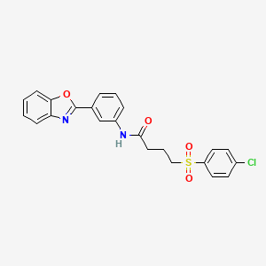molecular formula C23H19ClN2O4S B3013284 N-(3-(benzo[d]oxazol-2-yl)phenyl)-4-((4-chlorophenyl)sulfonyl)butanamide CAS No. 941951-10-6