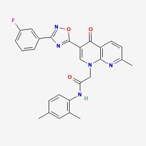 molecular formula C27H22FN5O3 B3013289 N-(2,3-二甲基苯基)-1-[(3-异丙基-2-氧代-2,3-二氢-1,3-苯并噻唑-6-基)磺酰基]哌啶-4-甲酰胺 CAS No. 1030132-75-2