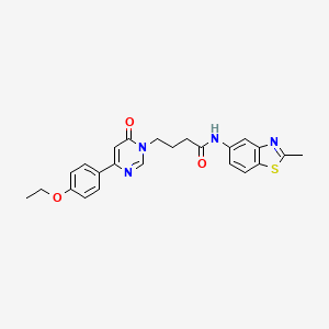 molecular formula C24H24N4O3S B3013294 4-(4-(4-乙氧基苯基)-6-氧代嘧啶-1(6H)-基)-N-(2-甲基苯并[d]噻唑-5-基)丁酰胺 CAS No. 1251546-54-9