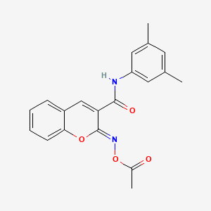 (2Z)-2-[(acetyloxy)imino]-N-(3,5-dimethylphenyl)-2H-chromene-3-carboxamide