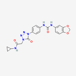 2-(4-(4-(3-(benzo[d][1,3]dioxol-5-yl)ureido)phenyl)-5-oxo-4,5-dihydro-1H-tetrazol-1-yl)-N-cyclopropylacetamide