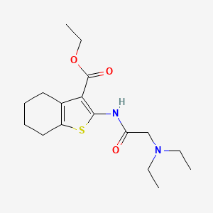 molecular formula C17H26N2O3S B3013304 ethyl 2-[(N,N-diethylglycyl)amino]-4,5,6,7-tetrahydro-1-benzothiophene-3-carboxylate CAS No. 154201-52-2