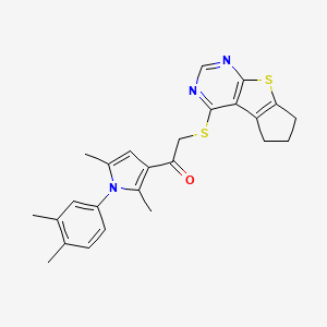 2-((6,7-dihydro-5H-cyclopenta[4,5]thieno[2,3-d]pyrimidin-4-yl)thio)-1-(1-(3,4-dimethylphenyl)-2,5-dimethyl-1H-pyrrol-3-yl)ethanone