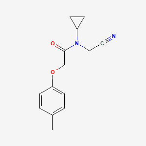 molecular formula C14H16N2O2 B3013306 N-(cyanomethyl)-N-cyclopropyl-2-(4-methylphenoxy)acetamide CAS No. 1252396-16-9