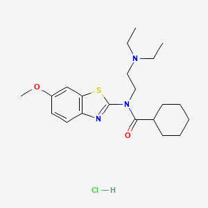 molecular formula C21H32ClN3O2S B3013307 N-(2-(二乙氨基)乙基)-N-(6-甲氧基苯并[d]噻唑-2-基)环己烷甲酰胺盐酸盐 CAS No. 1216565-69-3