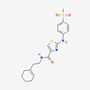 N-(2-(cyclohex-1-en-1-yl)ethyl)-2-((4-(methylsulfonyl)phenyl)amino)thiazole-4-carboxamide