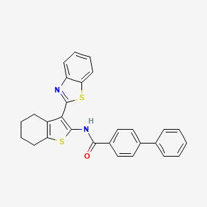 molecular formula C28H22N2OS2 B3013315 N-(3-(苯并[d]噻唑-2-基)-4,5,6,7-四氢苯并[b]噻吩-2-基)-[1,1'-联苯]-4-甲酰胺 CAS No. 392236-43-0