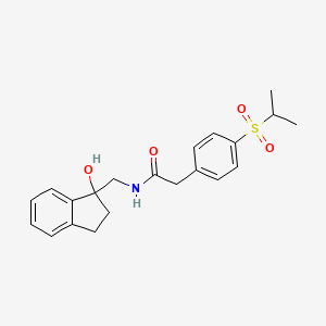 N-((1-hydroxy-2,3-dihydro-1H-inden-1-yl)methyl)-2-(4-(isopropylsulfonyl)phenyl)acetamide