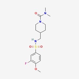 4-((3-fluoro-4-methoxyphenylsulfonamido)methyl)-N,N-dimethylpiperidine-1-carboxamide