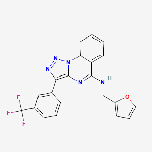 molecular formula C21H14F3N5O B3013319 N-(furan-2-ylmethyl)-3-[3-(trifluoromethyl)phenyl]triazolo[1,5-a]quinazolin-5-amine CAS No. 866845-75-2
