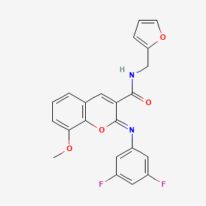 molecular formula C22H16F2N2O4 B3013325 (2Z)-2-[(3,5-difluorophenyl)imino]-N-(furan-2-ylmethyl)-8-methoxy-2H-chromene-3-carboxamide CAS No. 1327183-94-7