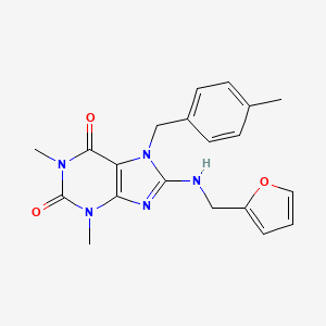 molecular formula C20H21N5O3 B3013328 8-[(2-furylmethyl)amino]-1,3-dimethyl-7-(4-methylbenzyl)-3,7-dihydro-1H-purine-2,6-dione CAS No. 359902-00-4