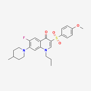 molecular formula C25H29FN2O4S B3013330 6-fluoro-3-((4-methoxyphenyl)sulfonyl)-7-(4-methylpiperidin-1-yl)-1-propylquinolin-4(1H)-one CAS No. 892773-54-5