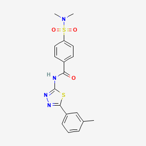 molecular formula C18H18N4O3S2 B3013334 4-(二甲基氨磺酰基)-N-[5-(3-甲基苯基)-1,3,4-噻二唑-2-基]苯甲酰胺 CAS No. 392241-42-8