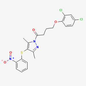 4-(2,4-Dichlorophenoxy)-1-[3,5-dimethyl-4-(2-nitrophenyl)sulfanylpyrazol-1-yl]butan-1-one