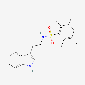 molecular formula C21H26N2O2S B3013337 2,3,5,6-tetramethyl-N-[2-(2-methyl-1H-indol-3-yl)ethyl]benzenesulfonamide CAS No. 693235-89-1