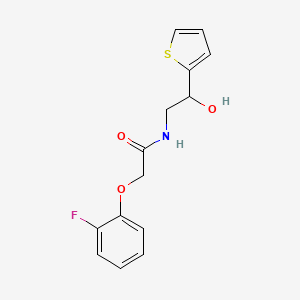 molecular formula C14H14FNO3S B3013352 2-(2-氟苯氧基)-N-(2-羟基-2-(噻吩-2-基)乙基)乙酰胺 CAS No. 1351614-63-5