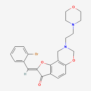 molecular formula C23H23BrN2O4 B3013358 (Z)-2-(2-bromobenzylidene)-8-(2-morpholinoethyl)-8,9-dihydro-2H-benzofuro[7,6-e][1,3]oxazin-3(7H)-one CAS No. 951981-12-7