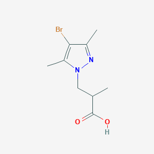 molecular formula C9H13BrN2O2 B3013359 3-(4-bromo-3,5-dimethyl-1H-pyrazol-1-yl)-2-methylpropanoic acid CAS No. 890603-20-0
