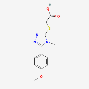 molecular formula C12H13N3O3S B3013364 [5-(4-Methoxy-phenyl)-4-methyl-4H-[1,2,4]triazol-3-ylsulfanyl]-acetic acid CAS No. 309741-56-8