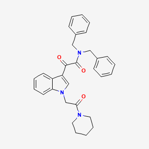 molecular formula C31H31N3O3 B3013366 N,N-dibenzyl-2-oxo-2-(1-(2-oxo-2-(piperidin-1-yl)ethyl)-1H-indol-3-yl)acetamide CAS No. 872860-51-0