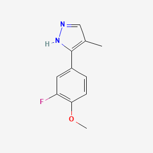 molecular formula C11H11FN2O B3013373 5-(3-fluoro-4-methoxyphenyl)-4-methyl-1H-pyrazole CAS No. 1007033-91-1