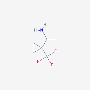molecular formula C6H10F3N B3013378 1-(1-(Trifluoromethyl)cyclopropyl)ethan-1-amine CAS No. 1823846-50-9
