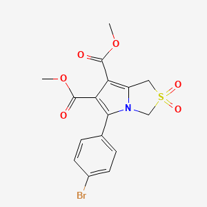 molecular formula C16H14BrNO6S B3013386 Dimethyl 5-(4-bromophenyl)-2,2-dioxo-1,3-dihydropyrrolo[1,2-c][1,3]thiazole-6,7-dicarboxylate CAS No. 337920-94-2