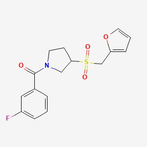 (3-Fluorophenyl)(3-((furan-2-ylmethyl)sulfonyl)pyrrolidin-1-yl)methanone