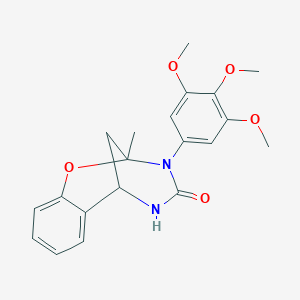 molecular formula C20H22N2O5 B3013393 2-methyl-3-(3,4,5-trimethoxyphenyl)-2,3,5,6-tetrahydro-4H-2,6-methano-1,3,5-benzoxadiazocin-4-one CAS No. 866346-24-9