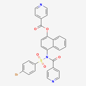 molecular formula C28H18BrN3O5S B3013399 [4-[(4-溴苯基)磺酰-(吡啶-4-羰基)氨基]萘-1-基]吡啶-4-羧酸盐 CAS No. 448199-61-9