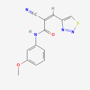 molecular formula C13H10N4O2S B3013401 (Z)-2-Cyano-N-(3-methoxyphenyl)-3-(thiadiazol-4-yl)prop-2-enamide CAS No. 1147652-92-3