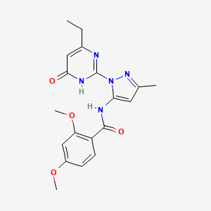 molecular formula C19H21N5O4 B3013414 N-(1-(4-乙基-6-氧代-1,6-二氢嘧啶-2-基)-3-甲基-1H-吡唑-5-基)-2,4-二甲氧基苯甲酰胺 CAS No. 1002483-99-9