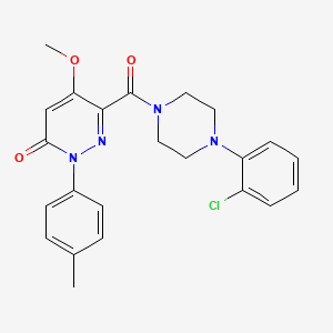 molecular formula C23H23ClN4O3 B3013416 6-(4-(2-chlorophenyl)piperazine-1-carbonyl)-5-methoxy-2-(p-tolyl)pyridazin-3(2H)-one CAS No. 941926-86-9