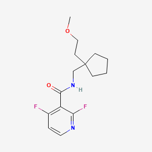 molecular formula C15H20F2N2O2 B3013419 2,4-difluoro-N-{[1-(2-methoxyethyl)cyclopentyl]methyl}pyridine-3-carboxamide CAS No. 2094831-51-1