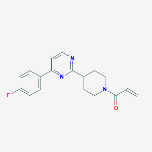 molecular formula C18H18FN3O B3013435 1-{4-[4-(4-Fluorophenyl)pyrimidin-2-yl]piperidin-1-yl}prop-2-en-1-one CAS No. 2094909-74-5