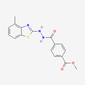 B3013448 Methyl 4-(2-(4-methylbenzo[d]thiazol-2-yl)hydrazinecarbonyl)benzoate CAS No. 851978-01-3