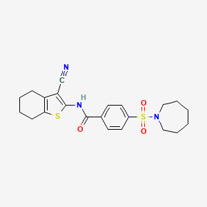 4-(azepan-1-ylsulfonyl)-N-(3-cyano-4,5,6,7-tetrahydrobenzo[b]thiophen-2-yl)benzamide