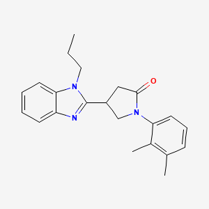 molecular formula C22H25N3O B3013490 1-(2,3-二甲基苯基)-4-(1-丙基苯并咪唑-2-基)吡咯烷-2-酮 CAS No. 847395-55-5