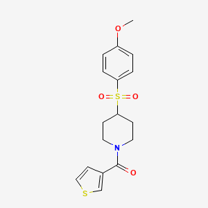 molecular formula C17H19NO4S2 B3013505 (4-((4-Methoxyphenyl)sulfonyl)piperidin-1-yl)(thiophen-3-yl)methanone CAS No. 1448046-82-9