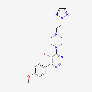 molecular formula C19H22FN7O B3013508 5-Fluoro-4-(4-methoxyphenyl)-6-[4-[2-(triazol-2-yl)ethyl]piperazin-1-yl]pyrimidine CAS No. 2380181-28-0
