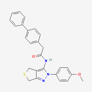 molecular formula C26H23N3O2S B3013509 2-([1,1'-biphenyl]-4-yl)-N-(2-(4-methoxyphenyl)-4,6-dihydro-2H-thieno[3,4-c]pyrazol-3-yl)acetamide CAS No. 921129-67-1
