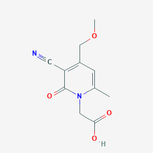 molecular formula C11H12N2O4 B301351 (3-cyano-4-(methoxymethyl)-6-methyl-2-oxopyridin-1(2H)-yl)acetic acid 