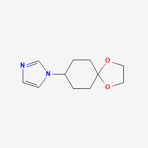 molecular formula C11H16N2O2 B3013517 1-{1,4-二氧杂螺[4.5]癸烷-8-基}-1H-咪唑 CAS No. 1252607-49-0