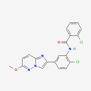 molecular formula C20H14Cl2N4O2 B3013527 2-chloro-N-(2-chloro-5-(6-methoxyimidazo[1,2-b]pyridazin-2-yl)phenyl)benzamide CAS No. 946217-63-6