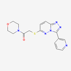 molecular formula C16H16N6O2S B3013529 1-(4-吗啉基)-2-[[3-(3-吡啶基)-[1,2,4]三唑并[4,3-b]哒嗪-6-基]硫代]乙酮 CAS No. 868968-36-9